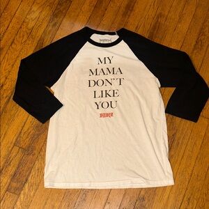 Black and White Graphic Raglan Tee